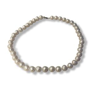 Large Cultured Pearl necklace with sterling silver clasp